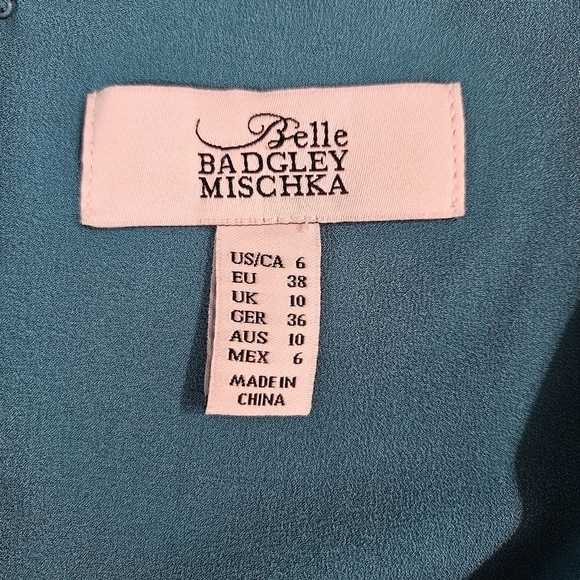 Belle Badgley Mischka Teal Shift Dress - Picture 4 of 5